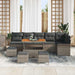 Tuin Sofa Set 10 st 9-Aantal zitplaatsen Grijs