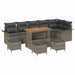 Tuin Sofa Set 10 st 9-Aantal zitplaatsen Grijs
