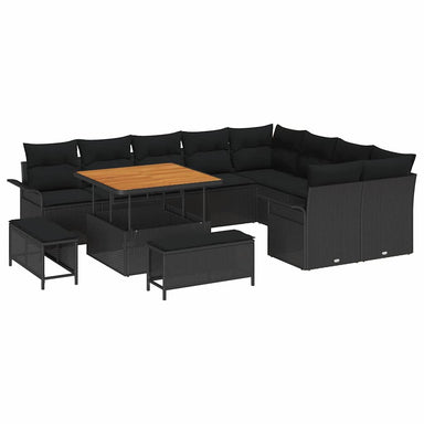 Tuin Sofa Set 12 st 11-Aantal zitplaatsen Zwart