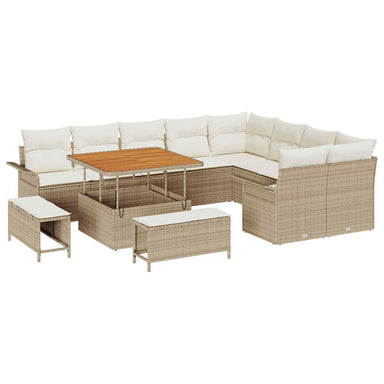 Tuin Sofa Set 12 st 11-Aantal zitplaatsen Beige en Crème