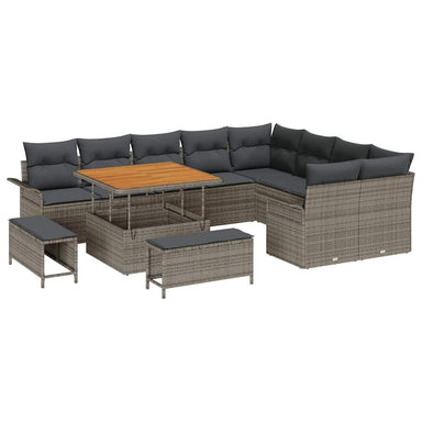 Tuin Sofa Set 12 st 11-Aantal zitplaatsen Grijs
