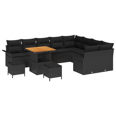 Tuin Sofa Set 12 st 11-Aantal zitplaatsen Zwart
