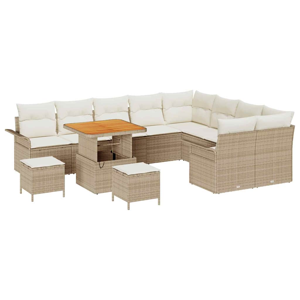 Tuin Sofa Set 12 st 11-Aantal zitplaatsen Beige en Crème