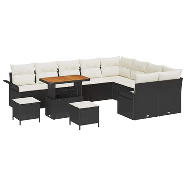 Tuin Sofa Set 12 st 11-Aantal zitplaatsen Zwart en Crème