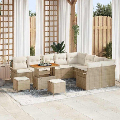 Tuin Sofa Set 12 st 11-Aantal zitplaatsen Beige en Crème