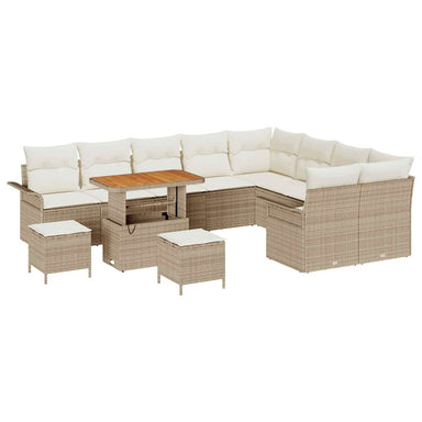Tuin Sofa Set 12 st 11-Aantal zitplaatsen Beige en Crème