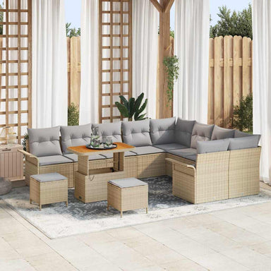 Tuin Sofa Set 12 st 11-Aantal zitplaatsen Beige en Licht Grijs