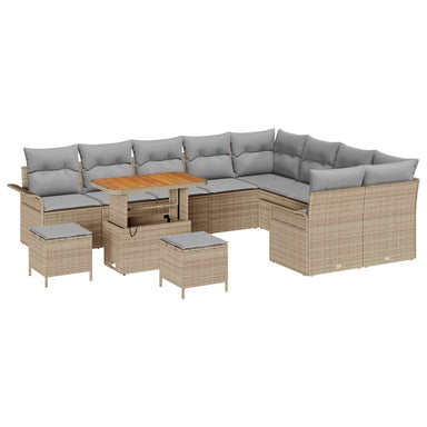 Tuin Sofa Set 12 st 11-Aantal zitplaatsen Beige en Licht Grijs
