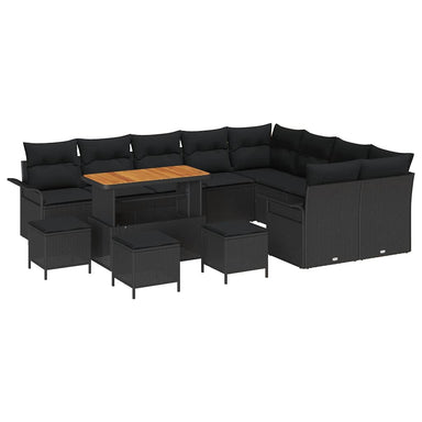 Tuin Sofa Set 13 st 12-Aantal zitplaatsen Zwart