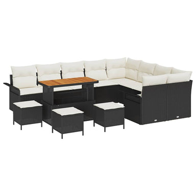 Tuin Sofa Set 13 st 12-Aantal zitplaatsen Zwart en Crème