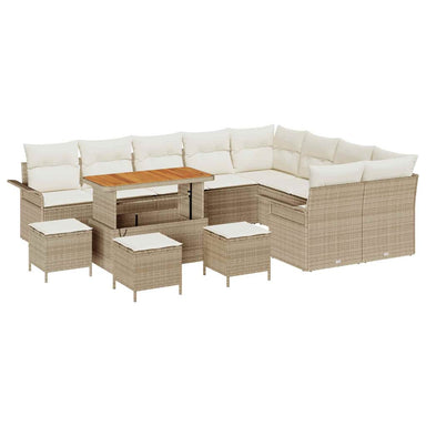 Tuin Sofa Set 13 st 12-Aantal zitplaatsen Beige en Crème