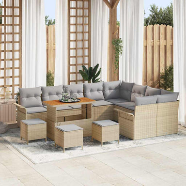 Tuin Sofa Set 13 st 12-Aantal zitplaatsen Beige en Licht Grijs