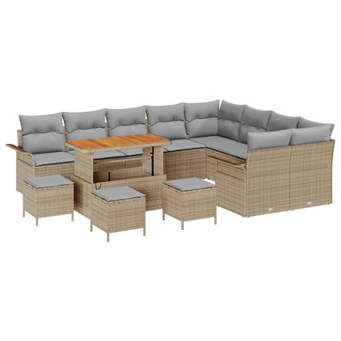 Tuin Sofa Set 13 st 12-Aantal zitplaatsen Beige en Licht Grijs