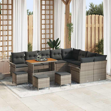 Tuin Sofa Set 13 st 12-Aantal zitplaatsen Grijs