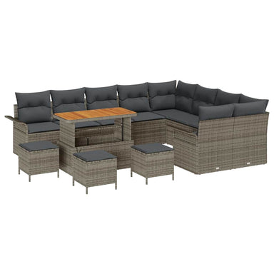 Tuin Sofa Set 13 st 12-Aantal zitplaatsen Grijs