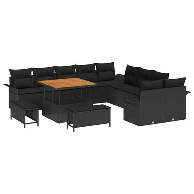 Tuin Sofa Set 13 st 12-Aantal zitplaatsen Zwart