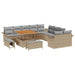 Tuin Sofa Set 13 st 12-Aantal zitplaatsen Beige en Licht Grijs