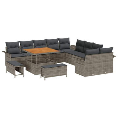 Tuin Sofa Set 13 st 12-Aantal zitplaatsen Grijs