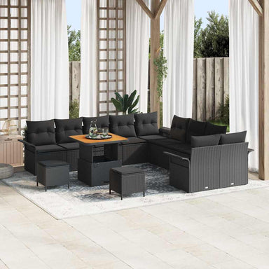 Tuin Sofa Set 13 st 12-Aantal zitplaatsen Zwart