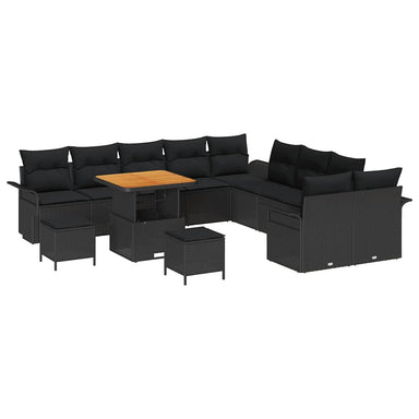 Tuin Sofa Set 13 st 12-Aantal zitplaatsen Zwart