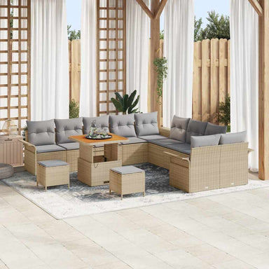 Tuin Sofa Set 13 st 12-Aantal zitplaatsen Beige en Licht Grijs