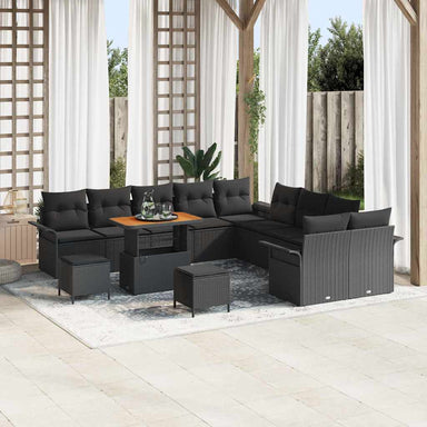Tuin Sofa Set 13 st 12-Aantal zitplaatsen Zwart