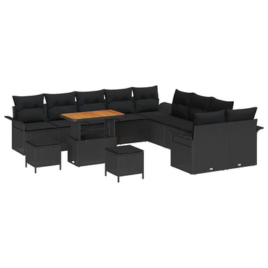Tuin Sofa Set 13 st 12-Aantal zitplaatsen Zwart