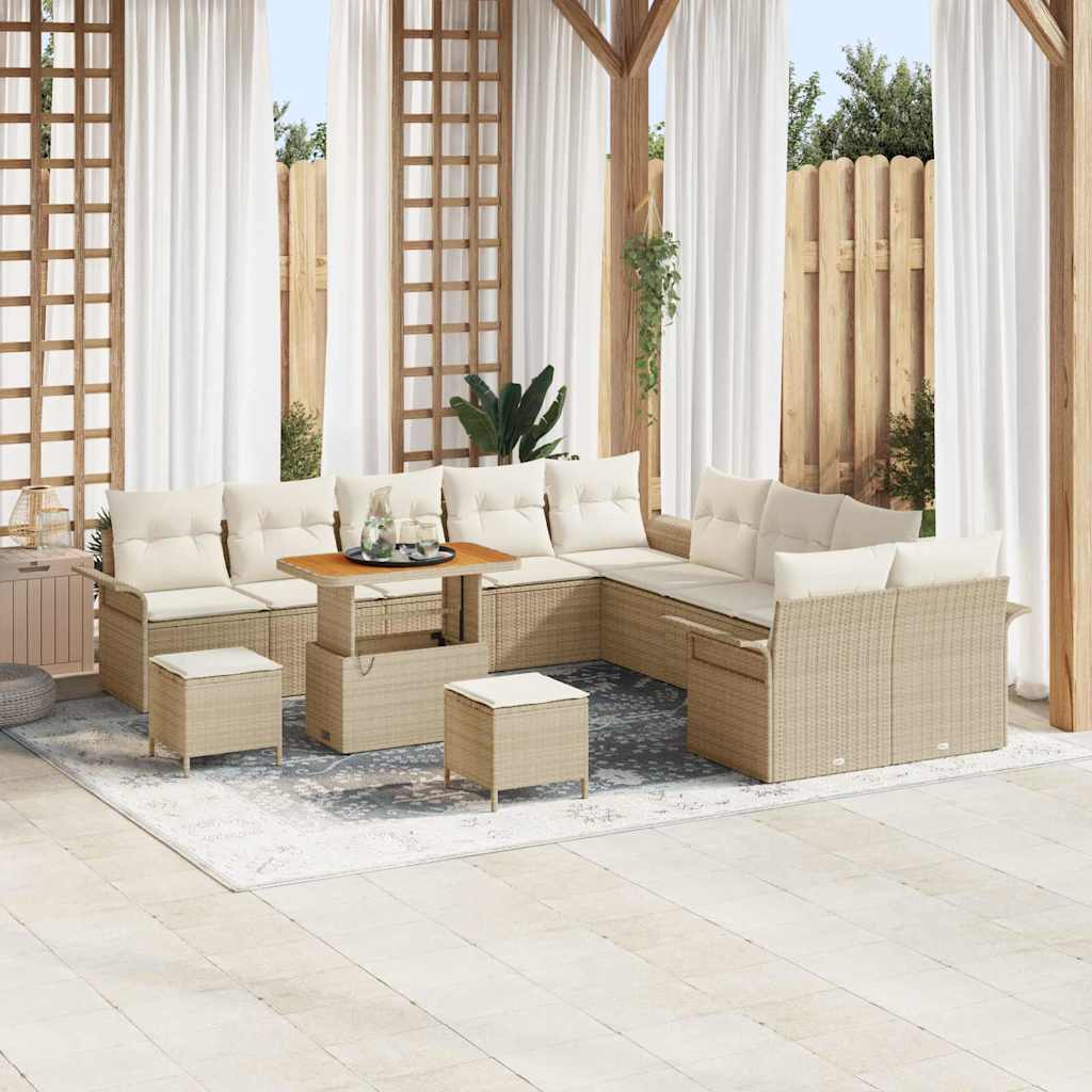 Tuin Sofa Set 13 st 12-Aantal zitplaatsen Beige en Crème