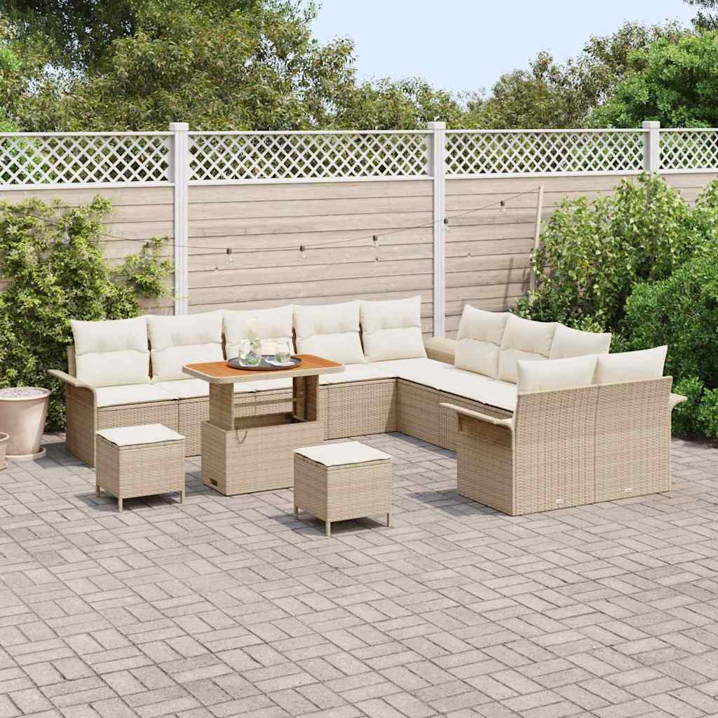 Tuin Sofa Set 13 st 12-Aantal zitplaatsen Beige en Crème