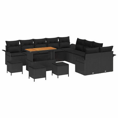 Tuin Sofa Set 14 st 13-Aantal zitplaatsen Zwart
