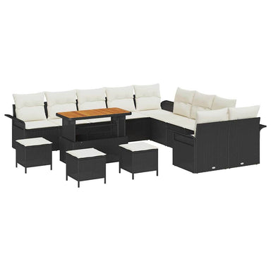 Tuin Sofa Set 14 st 13-Aantal zitplaatsen Zwart en Crème