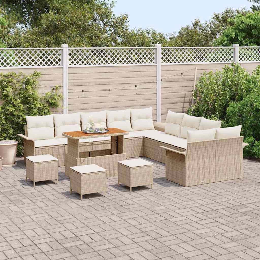 Tuin Sofa Set 14 st 13-Aantal zitplaatsen Beige en Crème