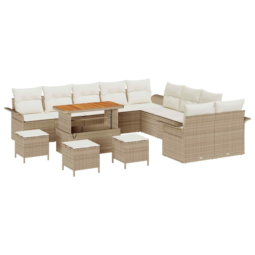 Tuin Sofa Set 14 st 13-Aantal zitplaatsen Beige en Crème