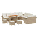Tuin Sofa Set 14 st 13-Aantal zitplaatsen Beige en Crème