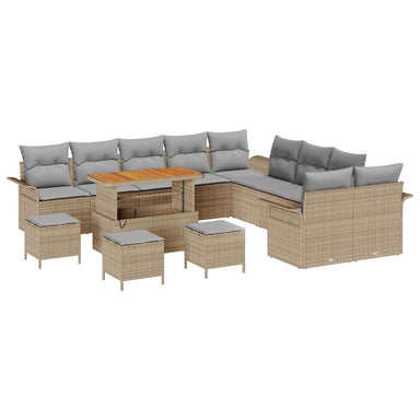 Tuin Sofa Set 14 st 13-Aantal zitplaatsen Beige en Licht Grijs