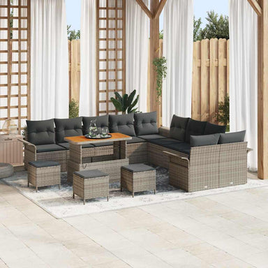 Tuin Sofa Set 14 st 13-Aantal zitplaatsen Grijs
