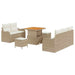 Tuin Sofa Set 8 st 7-Aantal zitplaatsen Beige en Crème