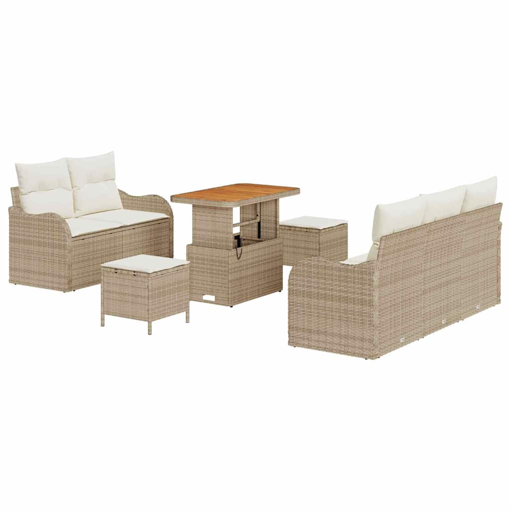 Tuin Sofa Set 8 st 7-Aantal zitplaatsen Beige en Crème