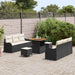 Tuin Sofa Set 9 st 8-Aantal zitplaatsen Zwart en Crème