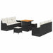 Tuin Sofa Set 9 st 8-Aantal zitplaatsen Zwart en Crème