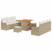 Tuin Sofa Set 9 st 8-Aantal zitplaatsen Beige en Crème