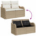 Tuin Sofa Set 9 st 8-Aantal zitplaatsen Beige en Crème