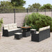 Tuin Sofa Set 9 st 8-Aantal zitplaatsen Zwart en Crème