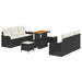 Tuin Sofa Set 9 st 8-Aantal zitplaatsen Zwart en Crème