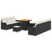 Tuin Sofa Set 10 st 9-Aantal zitplaatsen Zwart en Crème