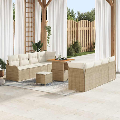 Tuin Sofa Set 11 st 10-Aantal zitplaatsen Beige en Crème