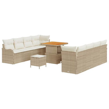 Tuin Sofa Set 11 st 10-Aantal zitplaatsen Beige en Crème