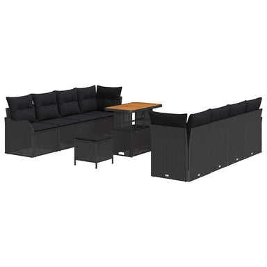 Tuin Sofa Set 11 st 10-Aantal zitplaatsen Zwart