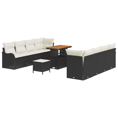 Tuin Sofa Set 11 st 10-Aantal zitplaatsen Zwart en Crème