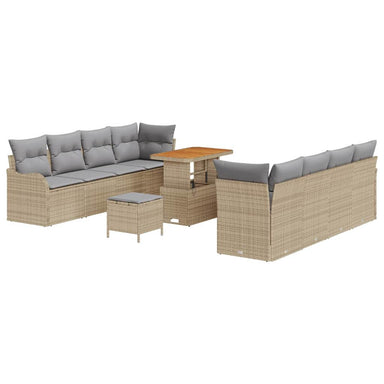 Tuin Sofa Set 11 st 10-Aantal zitplaatsen Beige en Licht Grijs